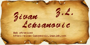 Živan Lepšanović vizit kartica